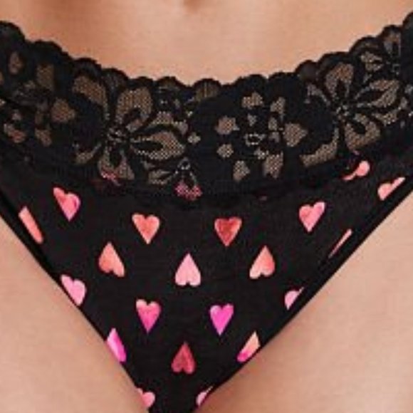 💕Last Pair VS Lace Waist Cotton High Leg Briefs w/ Hearts NWT So Comfy - Picture 4 of 9